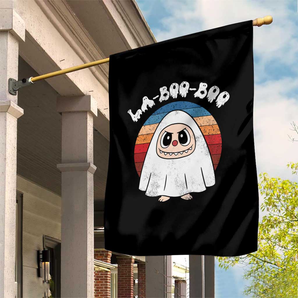 Cute Ghost Halloween Costume Garden Flag Retro Spooky Trending Cartoon La Boo Boo - Wonder Print Shop