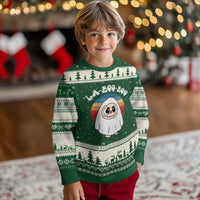 Cute Ghost Halloween Costume Ugly Christmas Sweater Retro Spooky Trending Cartoon La Boo Boo - Wonder Print Shop