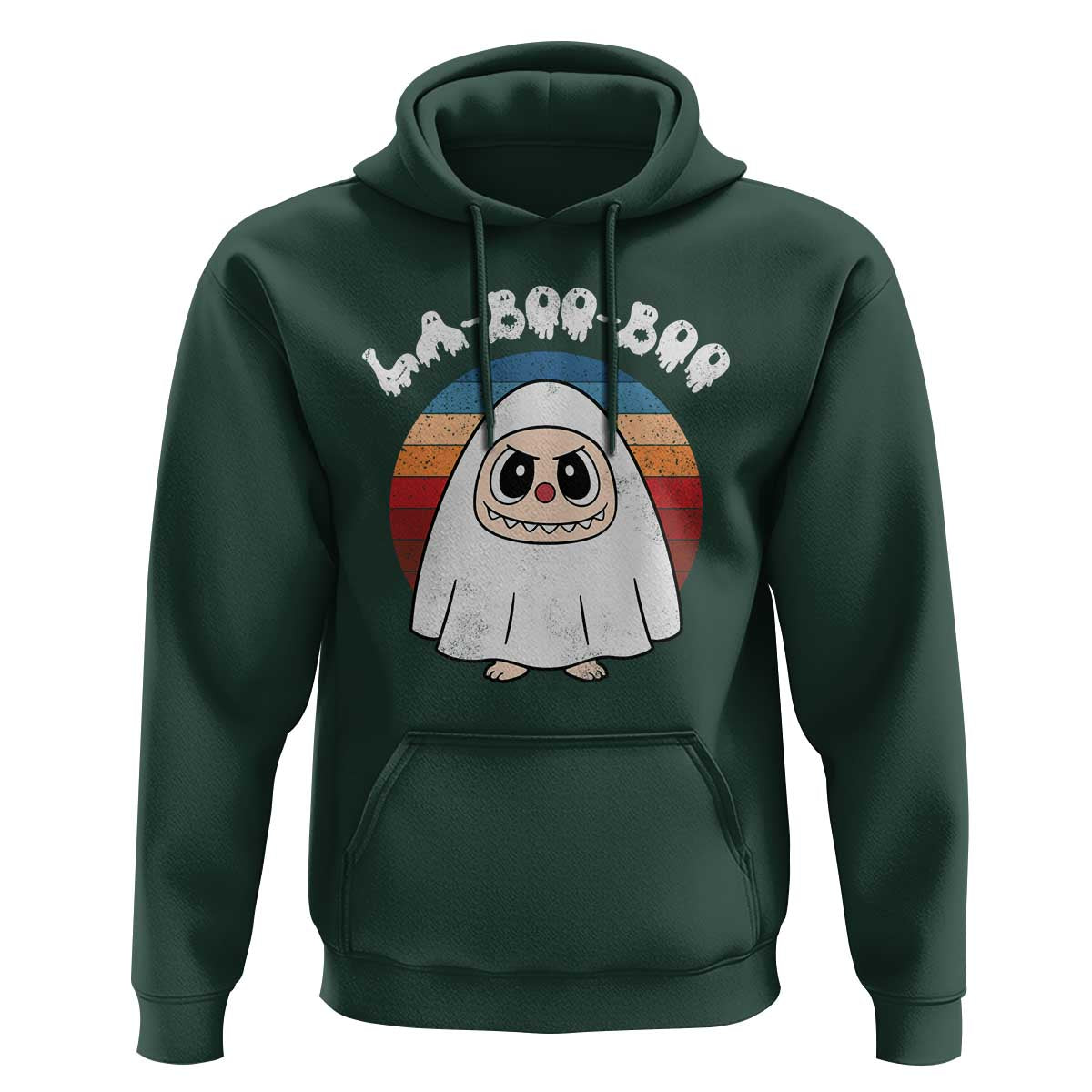 Cute Ghost Halloween Costume Hoodie Retro Spooky Trending Cartoon La Boo Boo - Wonder Print Shop