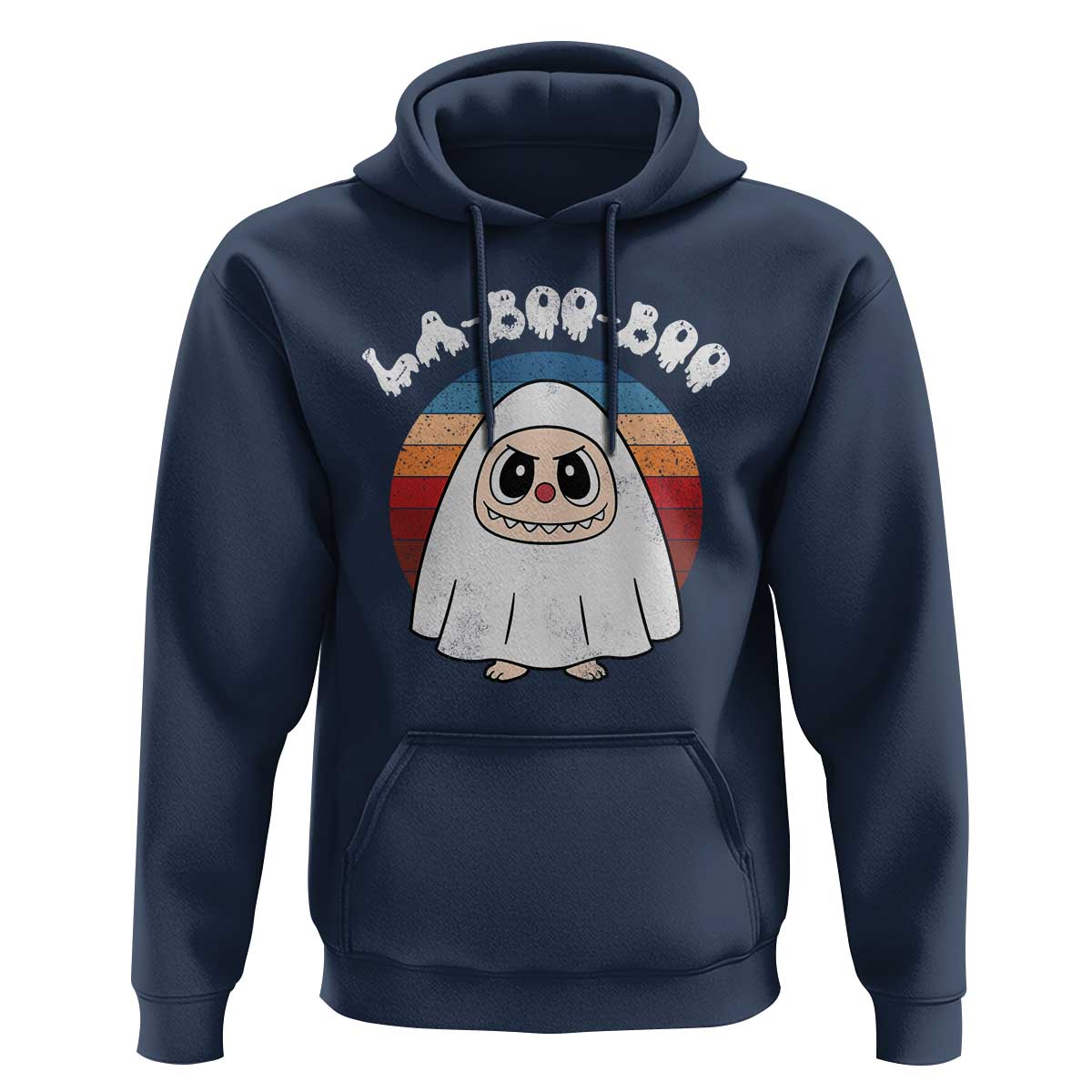 Cute Ghost Halloween Costume Hoodie Retro Spooky Trending Cartoon La Boo Boo - Wonder Print Shop