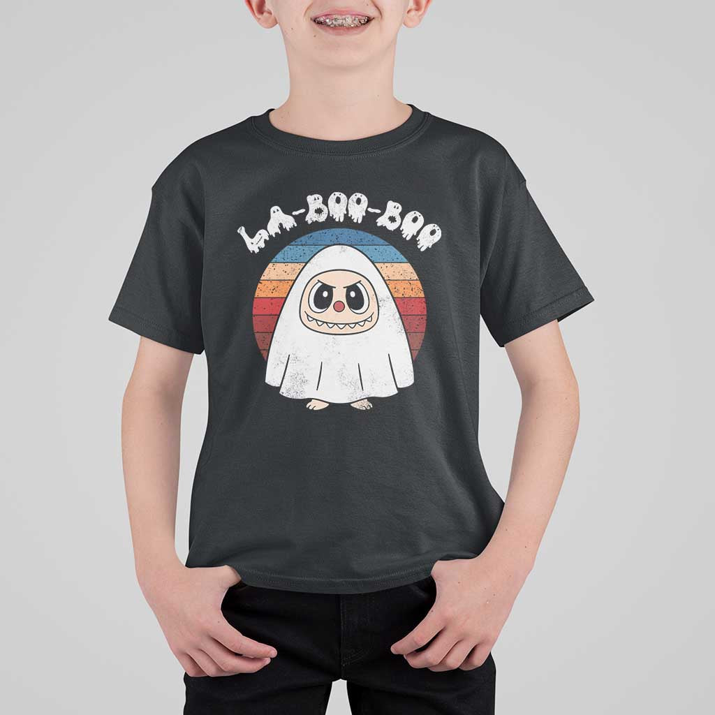 Cute Ghost Halloween Costume T Shirt For Kid Retro Spooky Trending Cartoon La Boo Boo - Wonder Print Shop