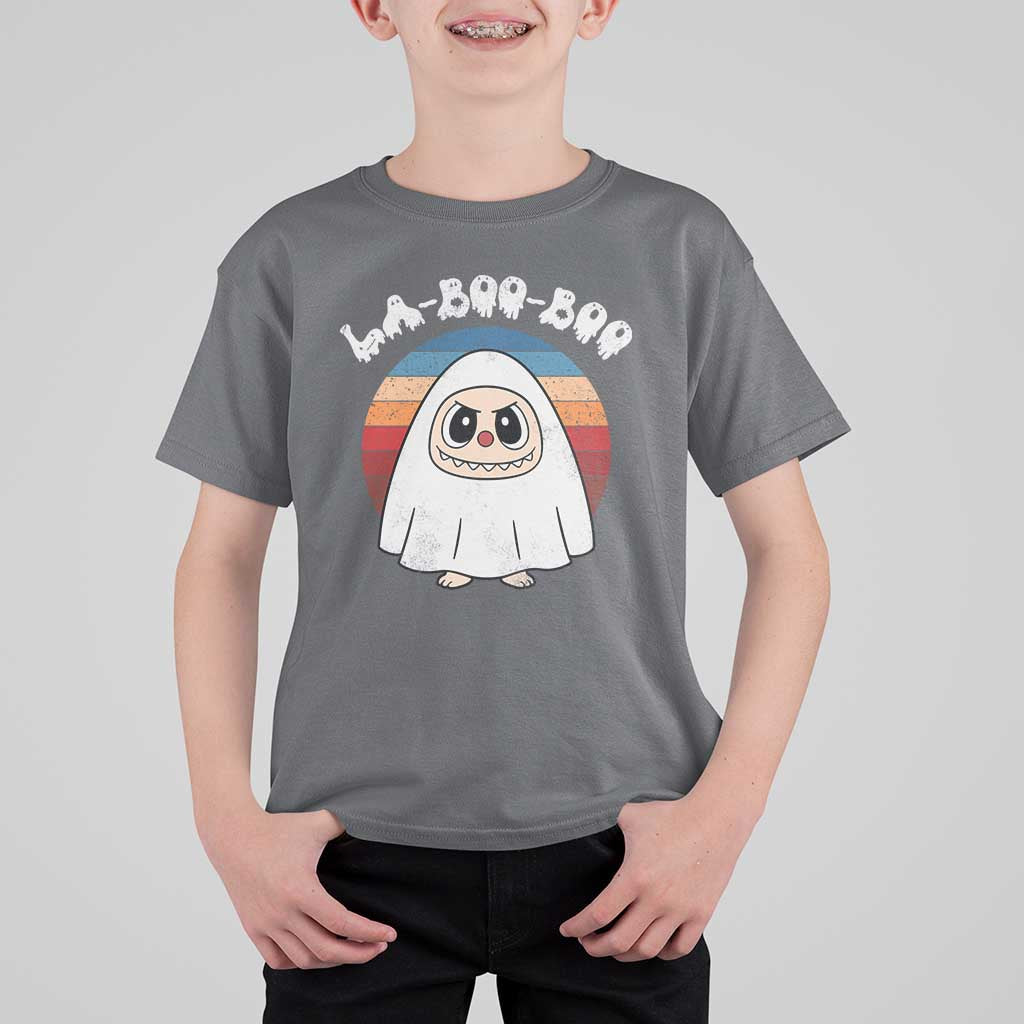Cute Ghost Halloween Costume T Shirt For Kid Retro Spooky Trending Cartoon La Boo Boo - Wonder Print Shop