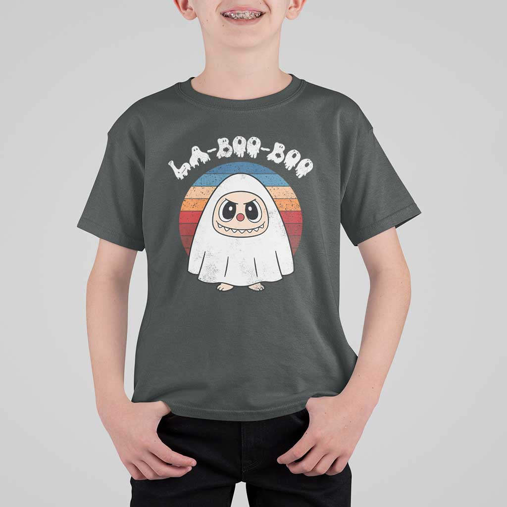 Cute Ghost Halloween Costume T Shirt For Kid Retro Spooky Trending Cartoon La Boo Boo - Wonder Print Shop