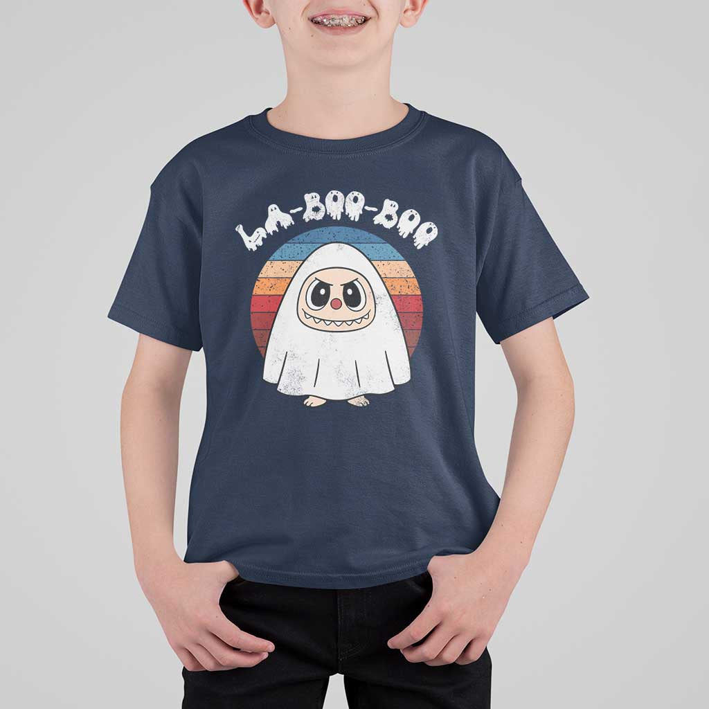 Cute Ghost Halloween Costume T Shirt For Kid Retro Spooky Trending Cartoon La Boo Boo - Wonder Print Shop
