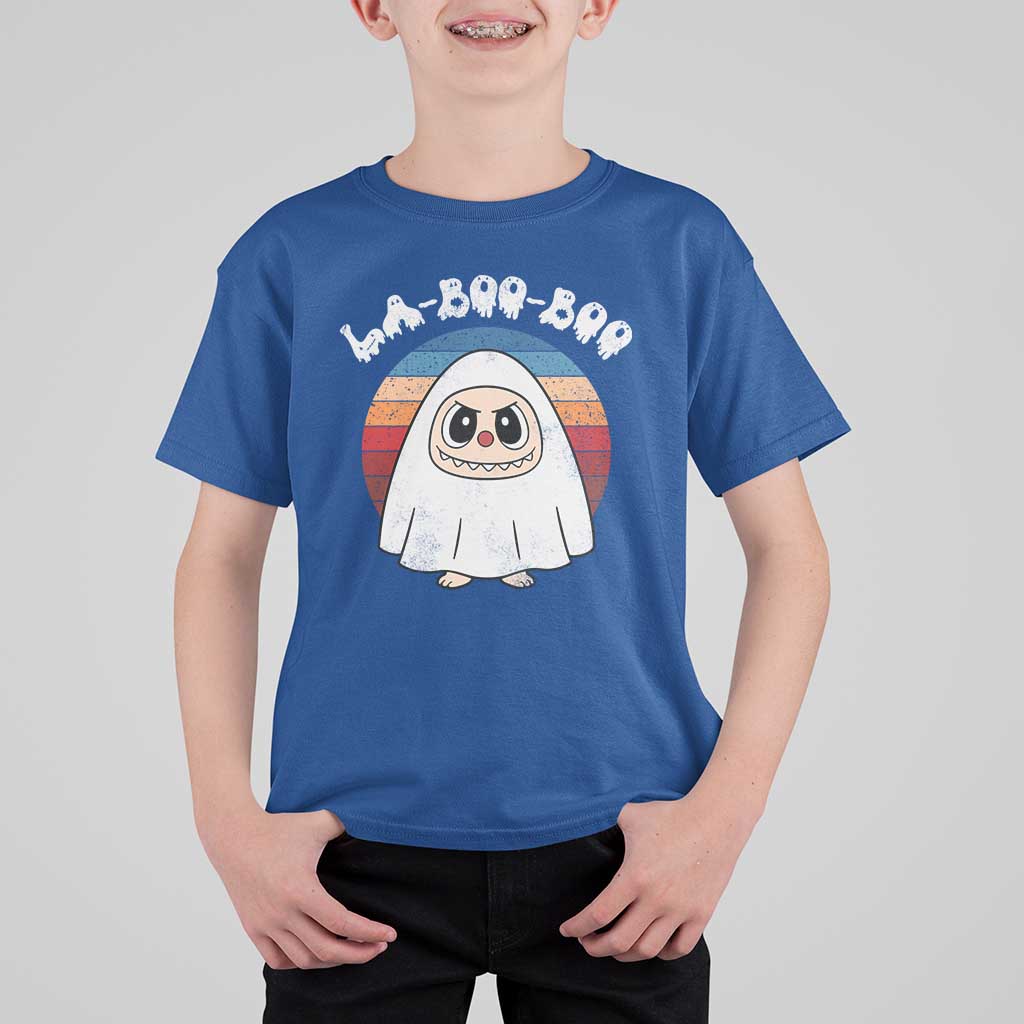 Cute Ghost Halloween Costume T Shirt For Kid Retro Spooky Trending Cartoon La Boo Boo - Wonder Print Shop