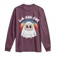 Cute Ghost Halloween Costume Long Sleeve Shirt Retro Spooky Trending Cartoon La Boo Boo - Wonder Print Shop
