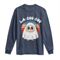 Cute Ghost Halloween Costume Long Sleeve Shirt Retro Spooky Trending Cartoon La Boo Boo - Wonder Print Shop