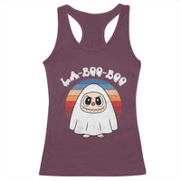 Cute Ghost Halloween Costume Racerback Tank Top Retro Spooky Trending Cartoon La Boo Boo - Wonder Print Shop