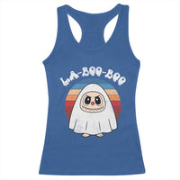Cute Ghost Halloween Costume Racerback Tank Top Retro Spooky Trending Cartoon La Boo Boo - Wonder Print Shop