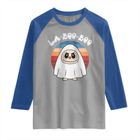 Cute Ghost Halloween Costume Raglan Shirt Retro Spooky Trending Cartoon La Boo Boo - Wonder Print Shop