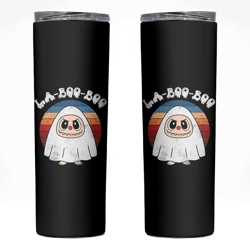 Cute Ghost Halloween Costume Skinny Tumbler Retro Spooky Trending Cartoon La Boo Boo - Wonder Print Shop