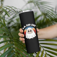 Cute Ghost Halloween Costume Skinny Tumbler Retro Spooky Trending Cartoon La Boo Boo - Wonder Print Shop