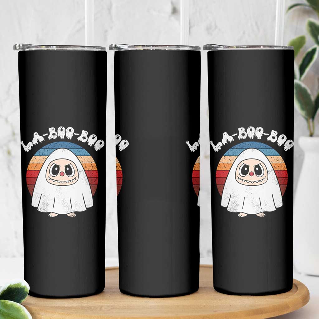 Cute Ghost Halloween Costume Skinny Tumbler Retro Spooky Trending Cartoon La Boo Boo - Wonder Print Shop