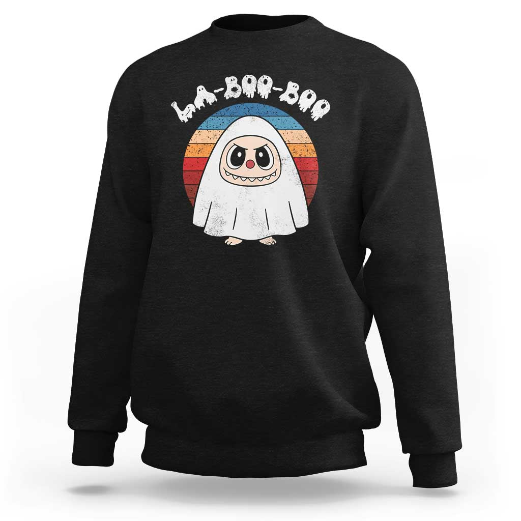 Cute Ghost Halloween Costume Sweatshirt Retro Spooky Trending Cartoon La Boo Boo - Wonder Print Shop