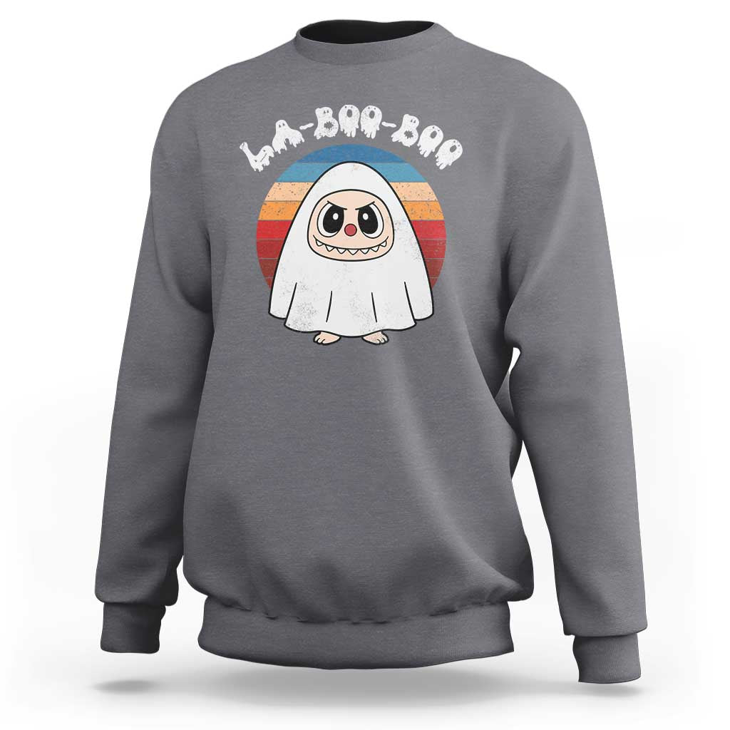 Cute Ghost Halloween Costume Sweatshirt Retro Spooky Trending Cartoon La Boo Boo - Wonder Print Shop