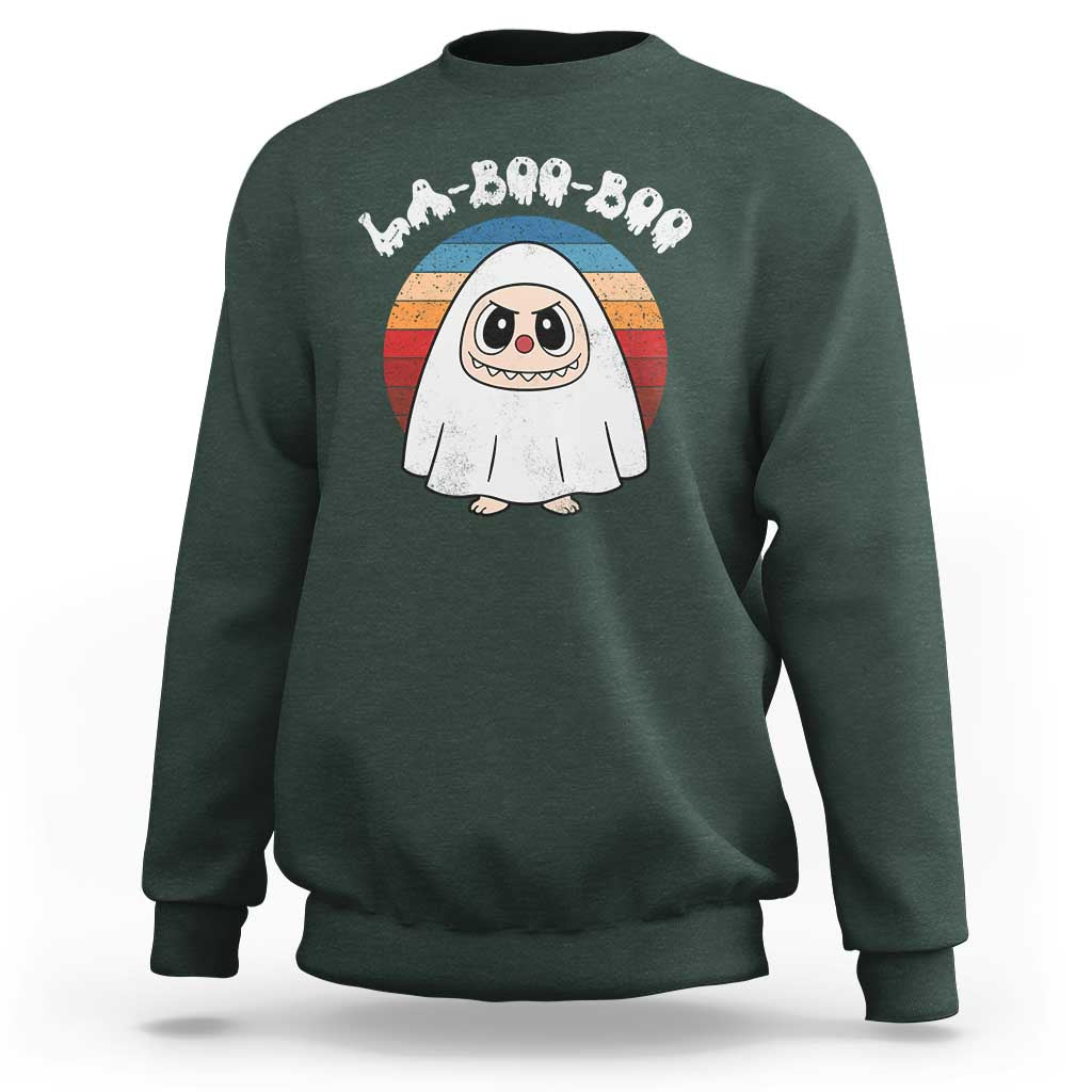 Cute Ghost Halloween Costume Sweatshirt Retro Spooky Trending Cartoon La Boo Boo - Wonder Print Shop