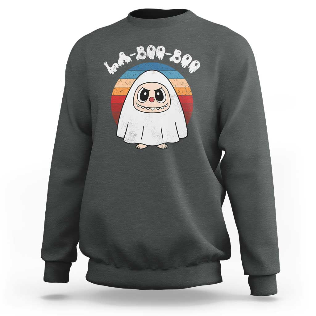 Cute Ghost Halloween Costume Sweatshirt Retro Spooky Trending Cartoon La Boo Boo - Wonder Print Shop