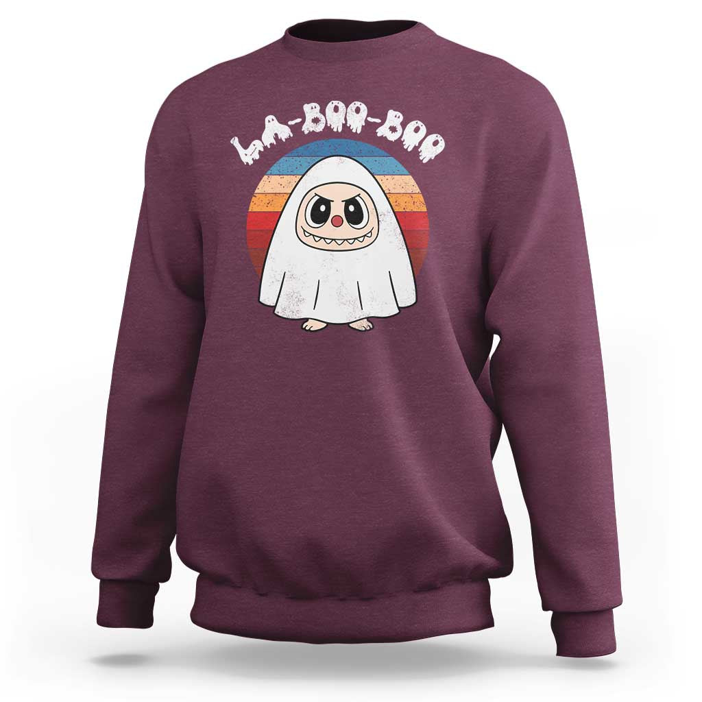 Cute Ghost Halloween Costume Sweatshirt Retro Spooky Trending Cartoon La Boo Boo - Wonder Print Shop