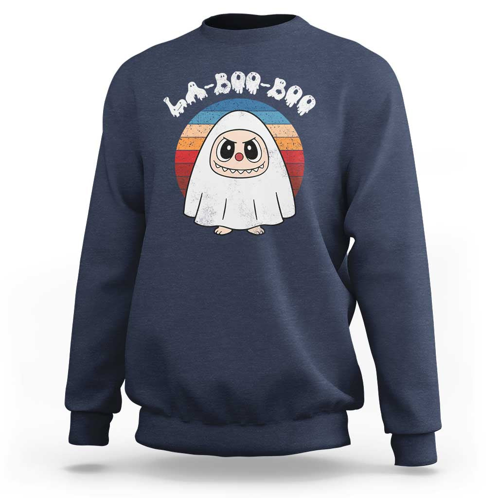 Cute Ghost Halloween Costume Sweatshirt Retro Spooky Trending Cartoon La Boo Boo - Wonder Print Shop