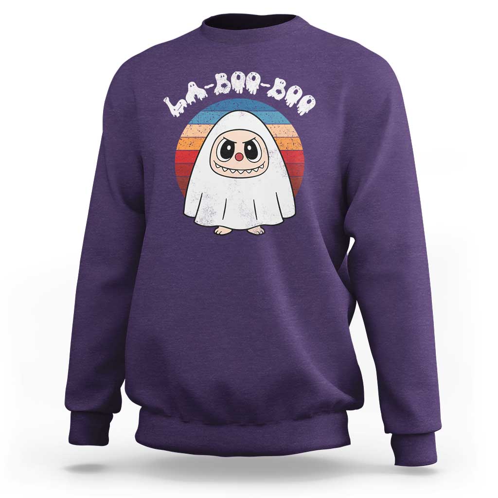 Cute Ghost Halloween Costume Sweatshirt Retro Spooky Trending Cartoon La Boo Boo - Wonder Print Shop