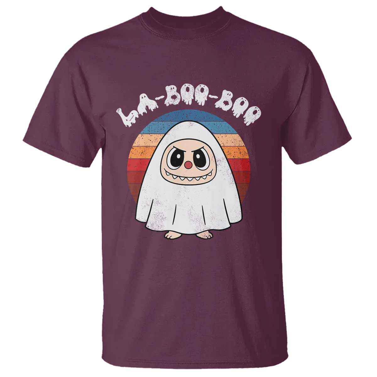 Cute Ghost Halloween Costume T Shirt Retro Spooky Trending Cartoon La Boo Boo - Wonder Print Shop