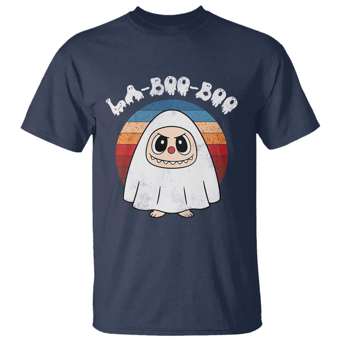 Cute Ghost Halloween Costume T Shirt Retro Spooky Trending Cartoon La Boo Boo - Wonder Print Shop