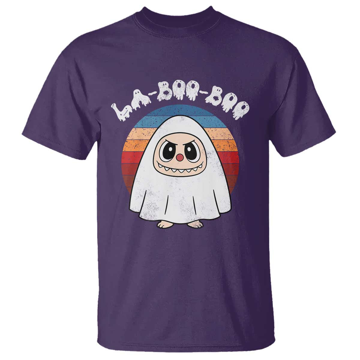 Cute Ghost Halloween Costume T Shirt Retro Spooky Trending Cartoon La Boo Boo - Wonder Print Shop