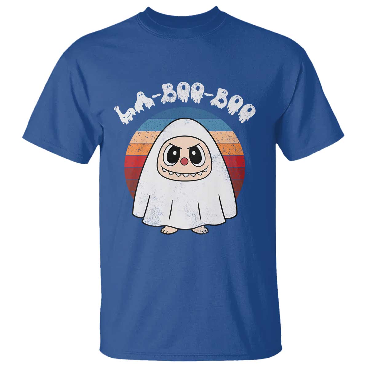 Cute Ghost Halloween Costume T Shirt Retro Spooky Trending Cartoon La Boo Boo - Wonder Print Shop
