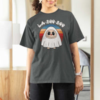 Cute Ghost Halloween Costume T Shirt For Women Retro Spooky Trending Cartoon La Boo Boo - Wonder Print Shop