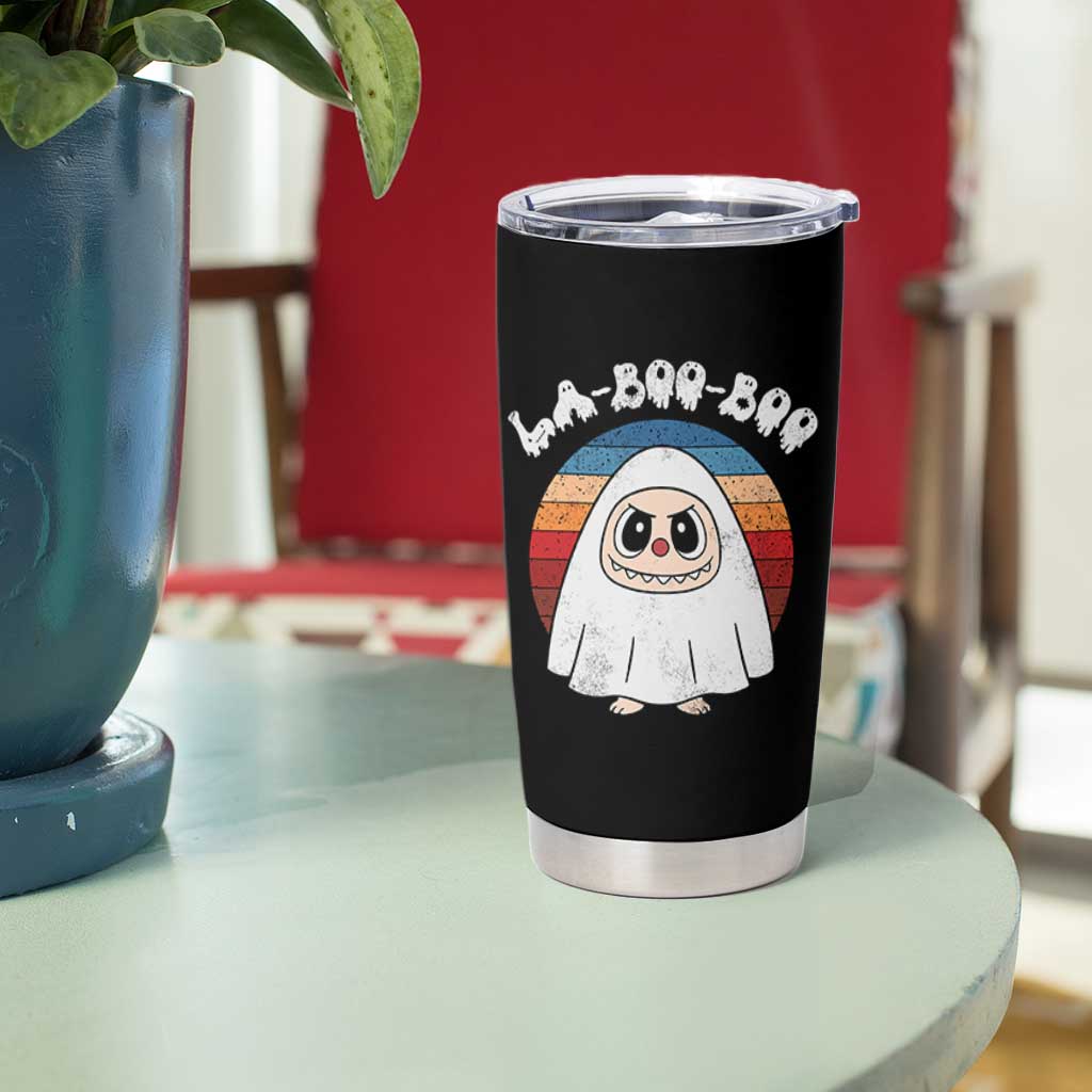 Cute Ghost Halloween Costume Tumbler Cup Retro Spooky Trending Cartoon La Boo Boo - Wonder Print Shop