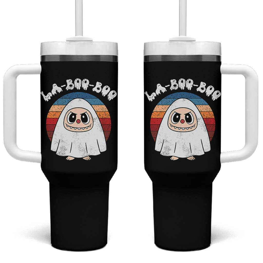 Cute Ghost Halloween Costume Tumbler With Handle Retro Spooky Trending Cartoon La Boo Boo - Wonder Print Shop