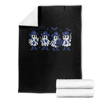 Dallas Ghost Halloween Throw Blanket Retro Halloween Costume Cowboy Fan - Wonder Print Shop