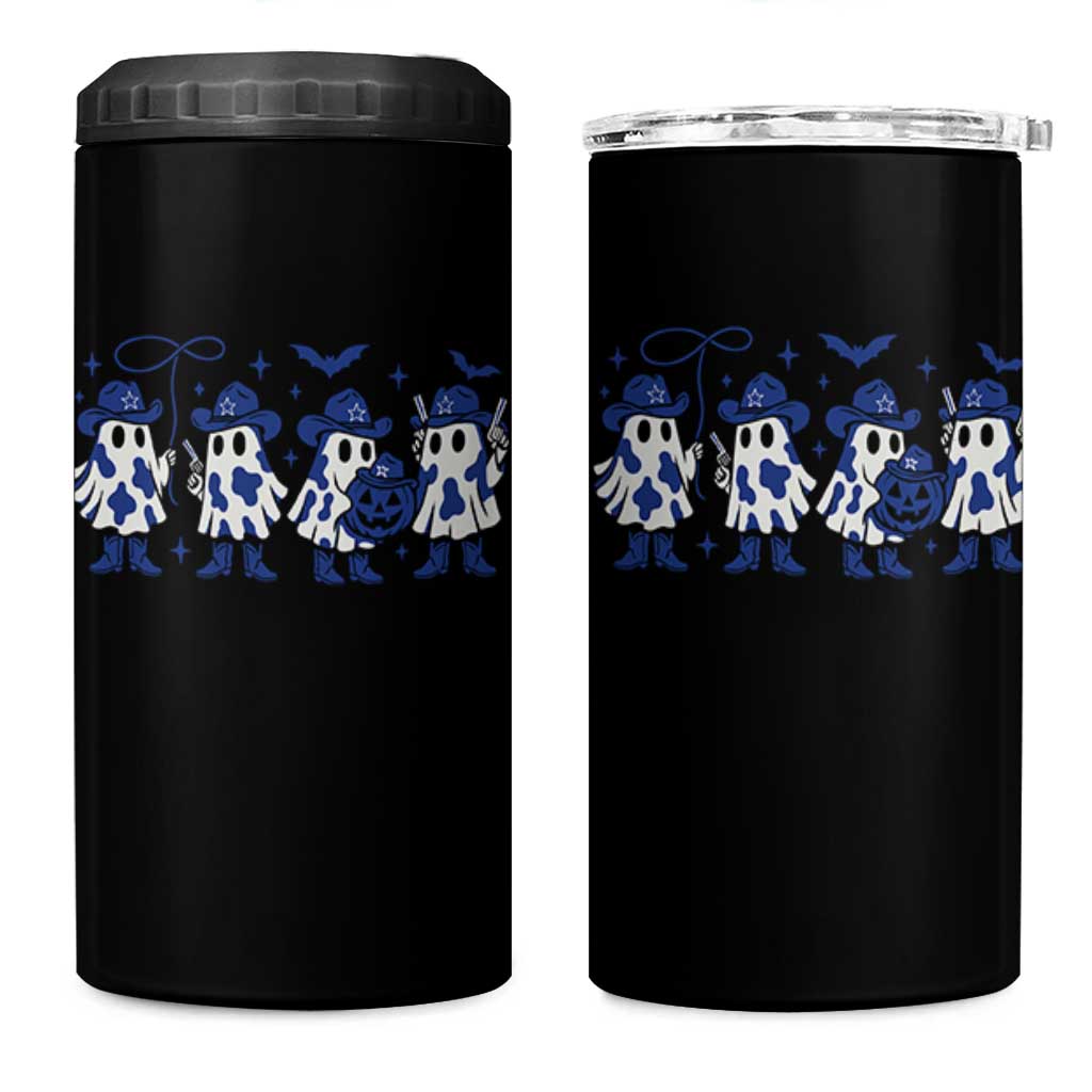 Dallas Ghost Halloween 4 in 1 Can Cooler Tumbler Retro Halloween Costume Cowboy Fan - Wonder Print Shop