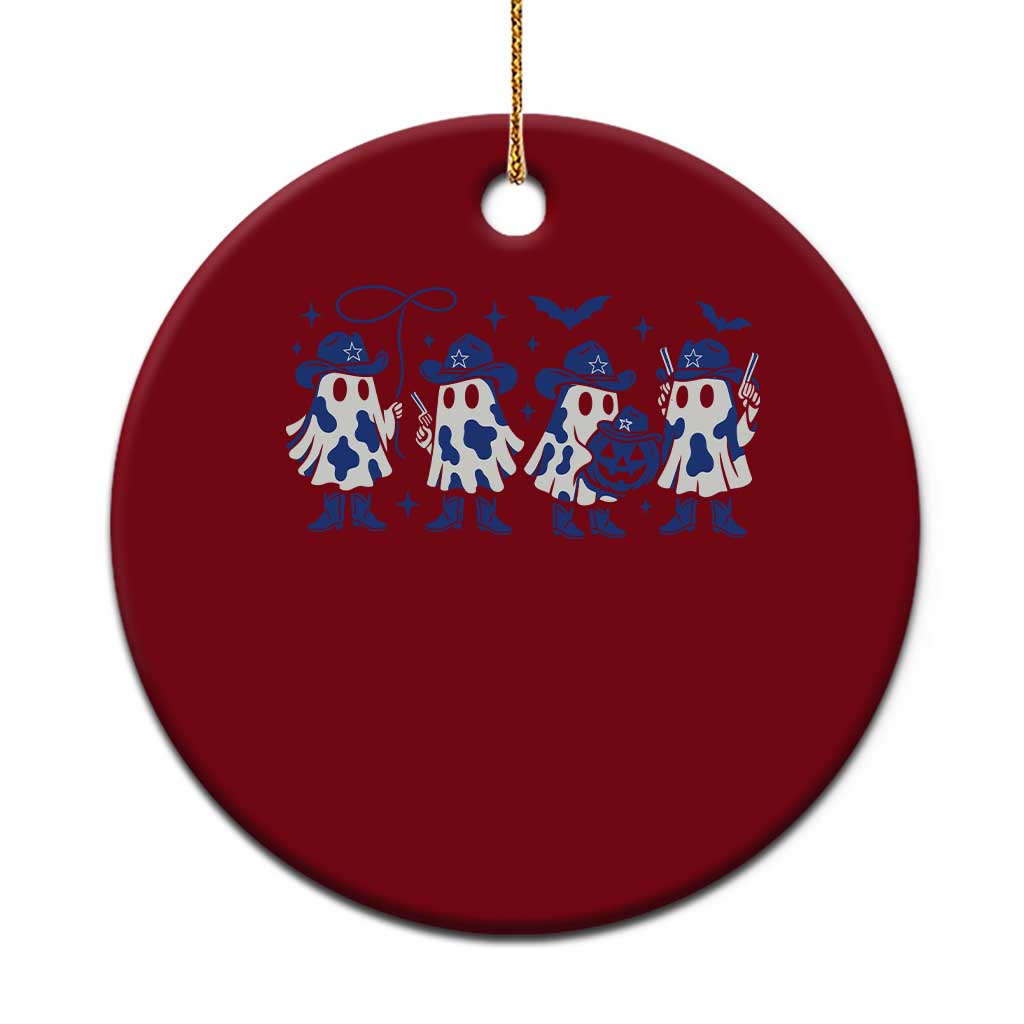 Dallas Ghost Halloween Ceramic Ornament Retro Halloween Costume Cowboy Fan - Wonder Print Shop