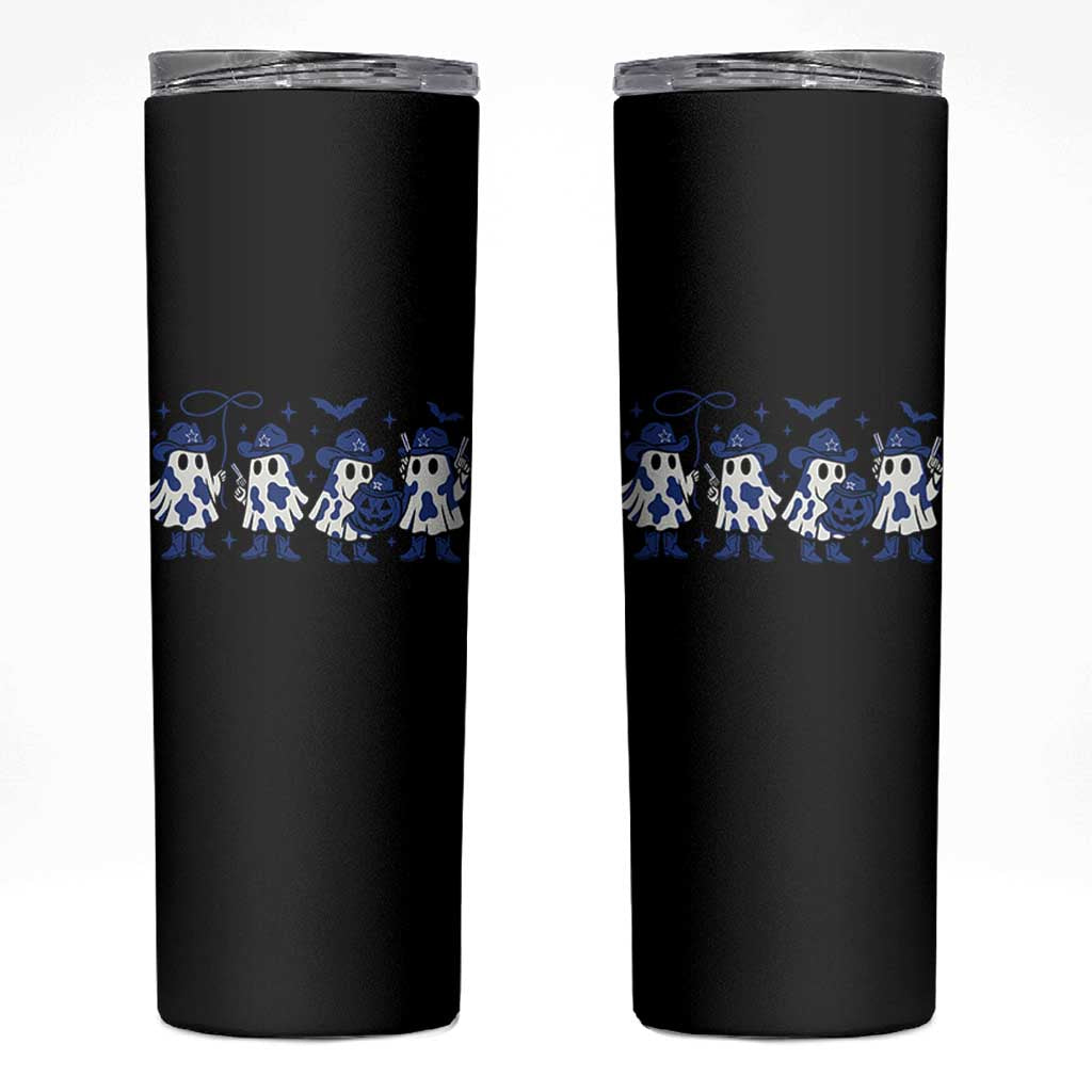 Dallas Ghost Halloween Skinny Tumbler Retro Halloween Costume Cowboy Fan - Wonder Print Shop