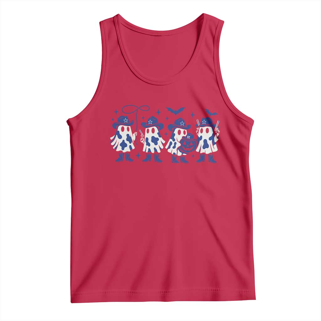 Dallas Ghost Halloween Tank Top Retro Halloween Costume Cowboy Fan - Wonder Print Shop