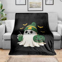 Halloween Packers Ghost Throw Blanket Pumpkin Ghost Costume Cheesehead - Wonder Print Shop
