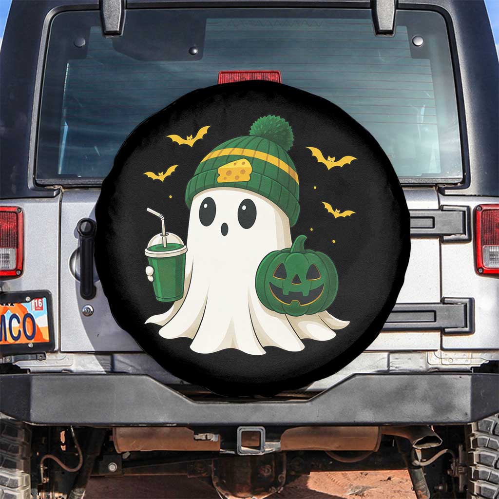 Halloween Packers Ghost Spare Tire Cover Pumpkin Ghost Costume Cheesehead - Wonder Print Shop