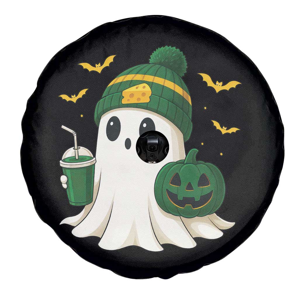 Halloween Packers Ghost Spare Tire Cover Pumpkin Ghost Costume Cheesehead - Wonder Print Shop