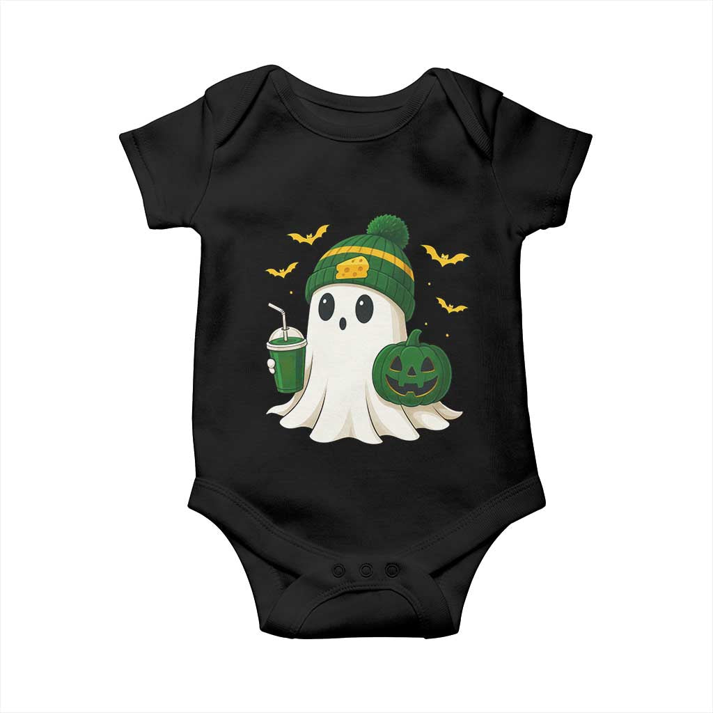 Halloween Packers Ghost Baby Onesie Pumpkin Ghost Costume Cheesehead - Wonder Print Shop