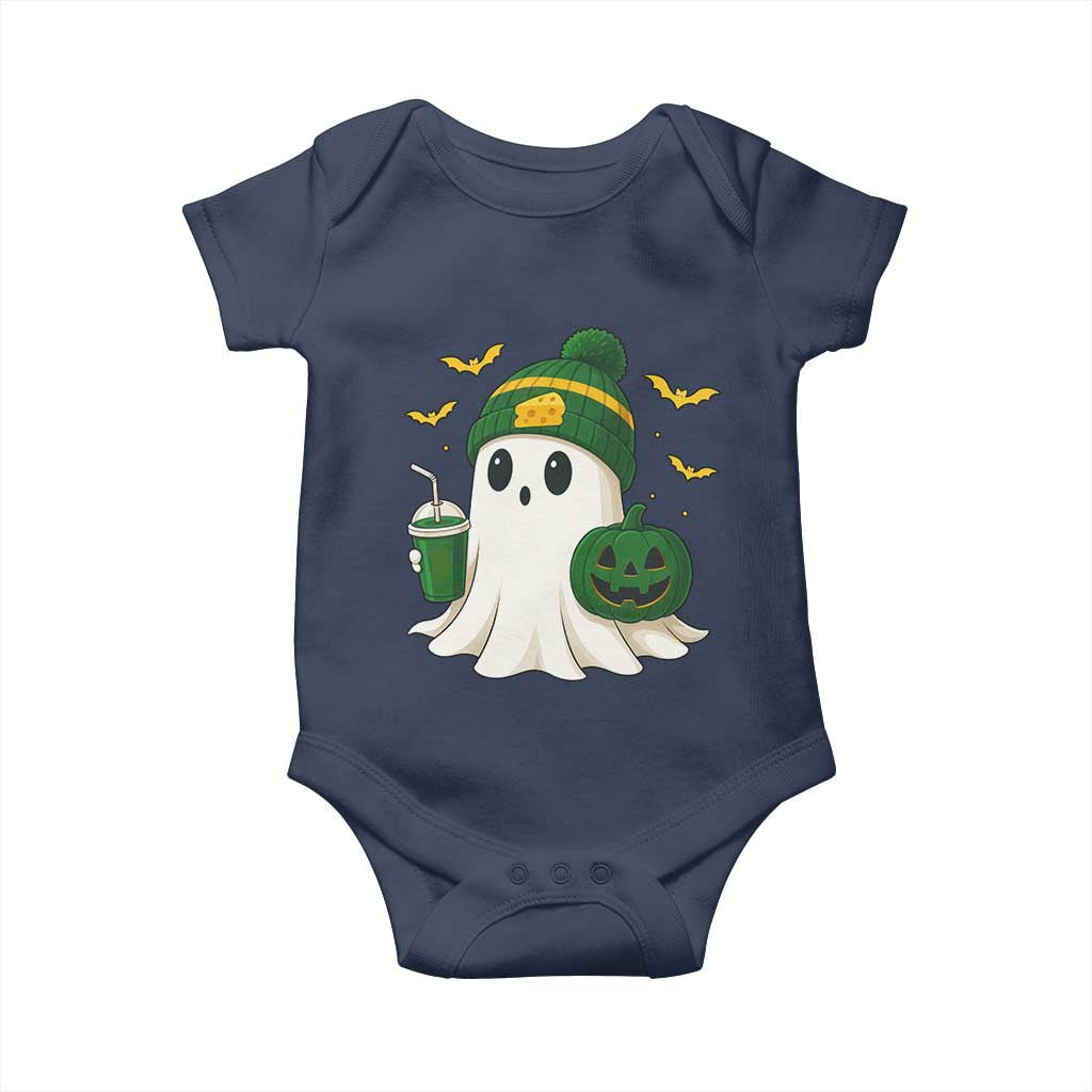 Halloween Packers Ghost Baby Onesie Pumpkin Ghost Costume Cheesehead - Wonder Print Shop