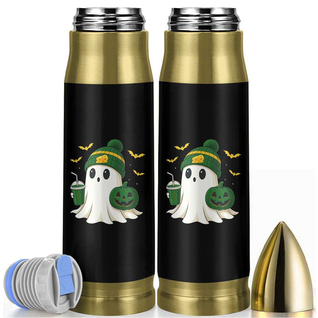 Halloween Packers Ghost Bullet Tumbler Pumpkin Ghost Costume Cheesehead - Wonder Print Shop