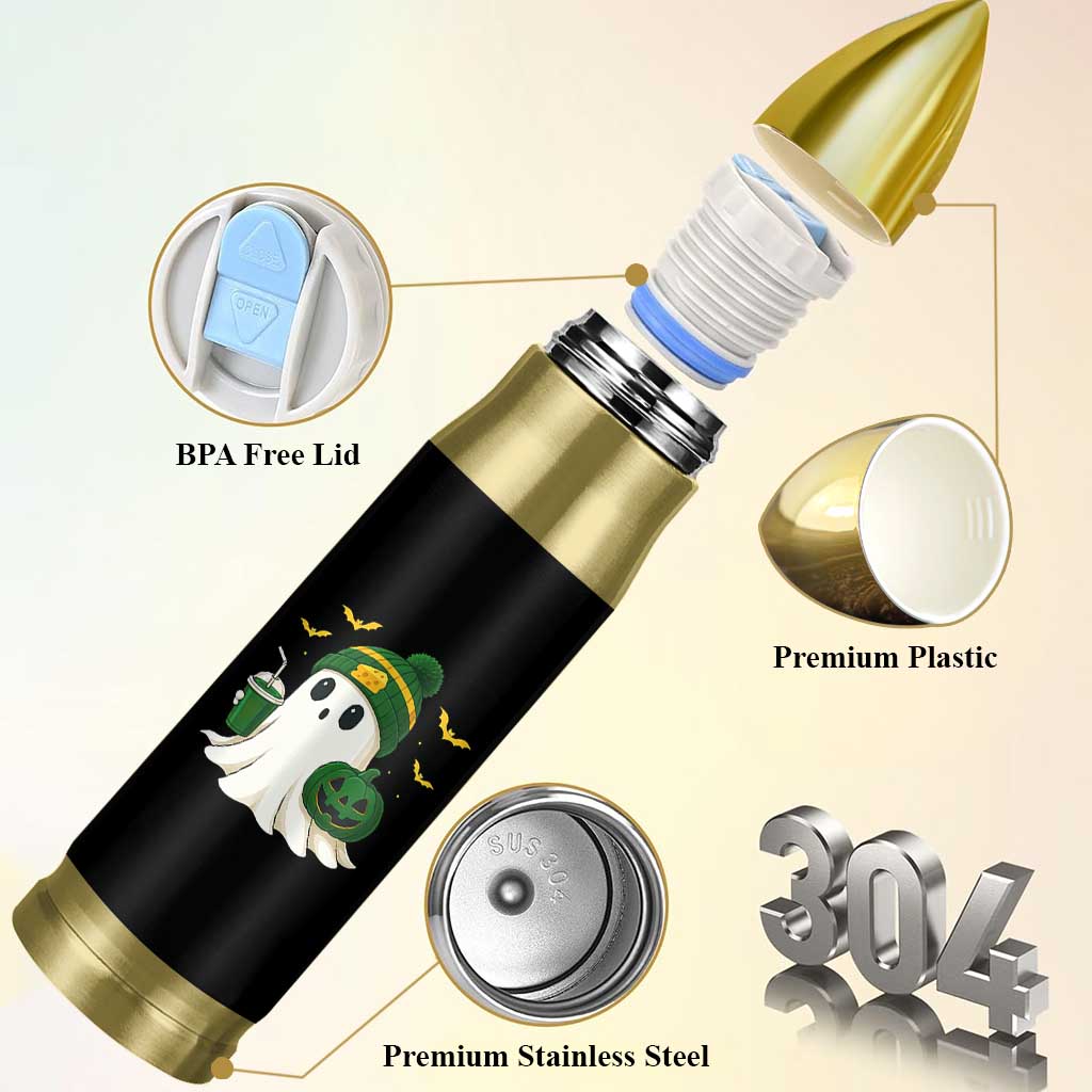 Halloween Packers Ghost Bullet Tumbler Pumpkin Ghost Costume Cheesehead - Wonder Print Shop