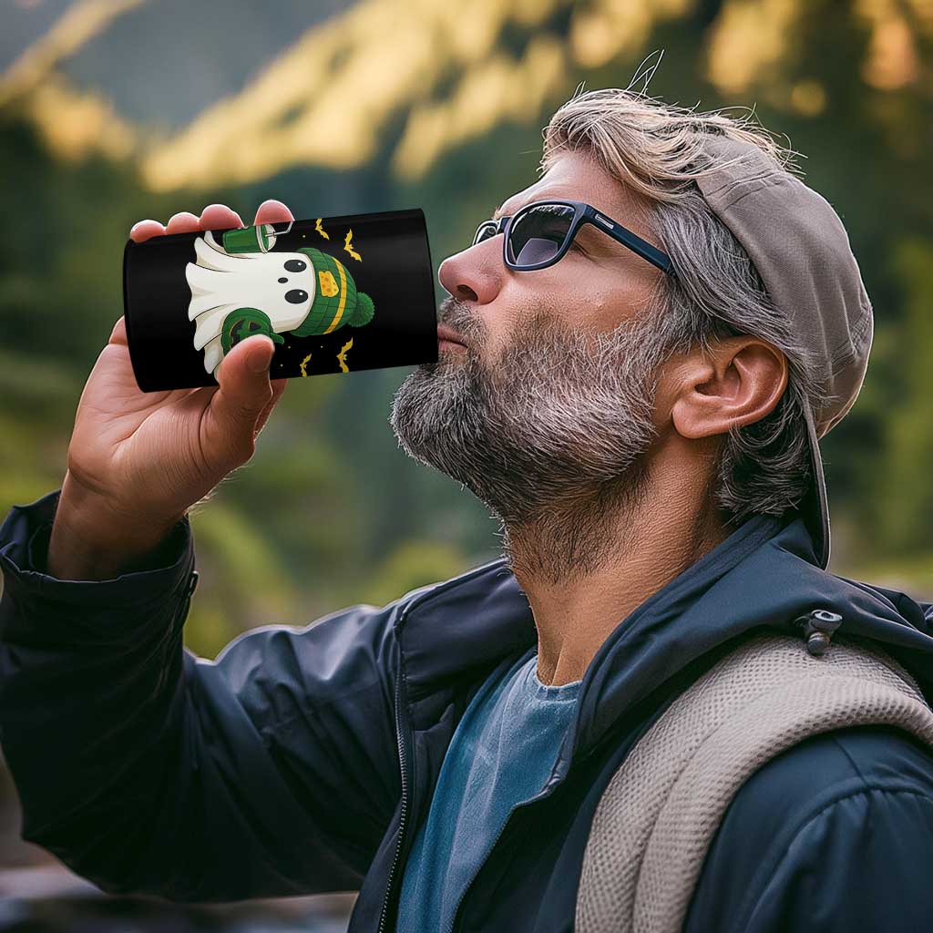 Halloween Packers Ghost 4 in 1 Can Cooler Tumbler Pumpkin Ghost Costume Cheesehead - Wonder Print Shop