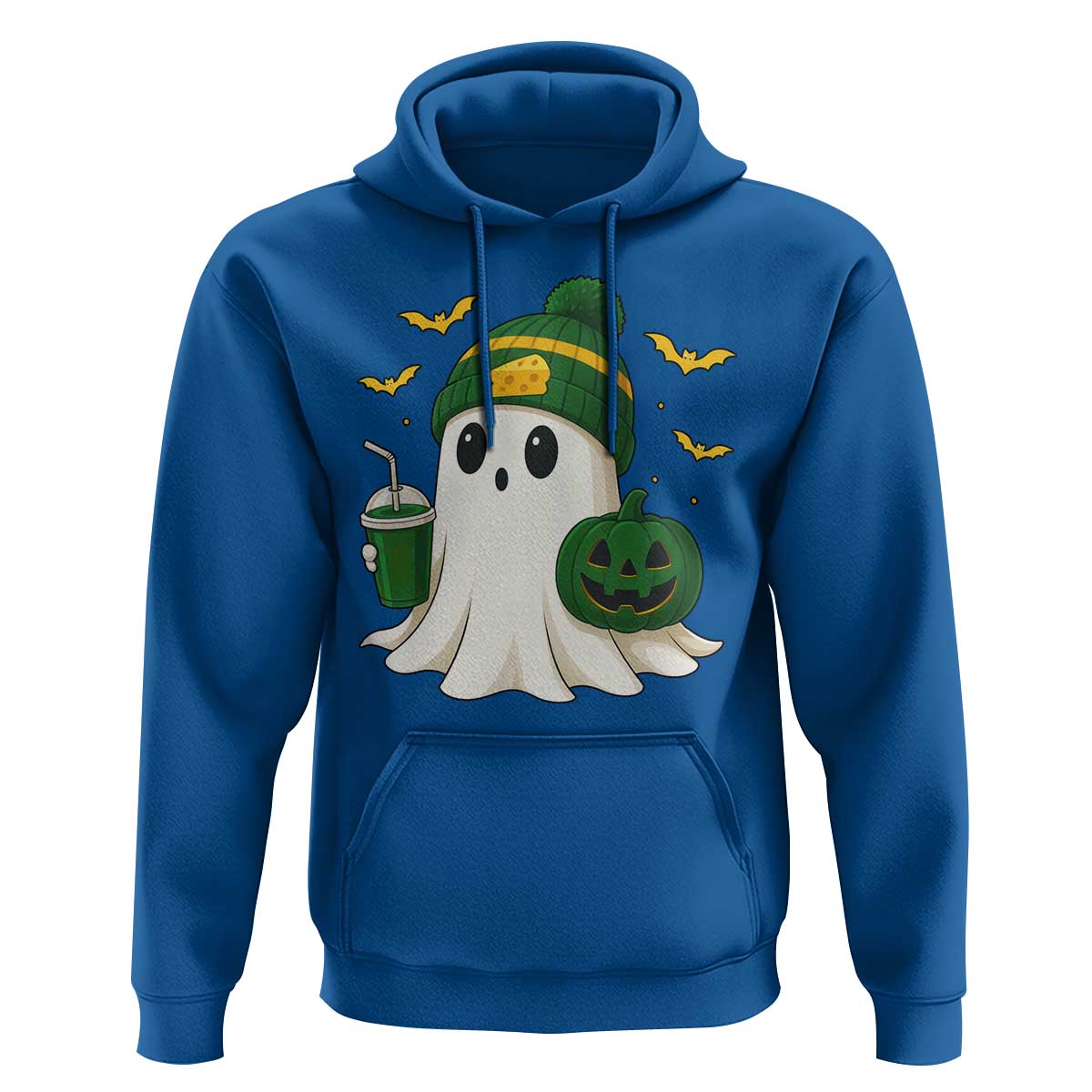Halloween Packers Ghost Hoodie Pumpkin Ghost Costume Cheesehead - Wonder Print Shop