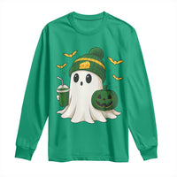 Halloween Packers Ghost Long Sleeve Shirt Pumpkin Ghost Costume Cheesehead - Wonder Print Shop