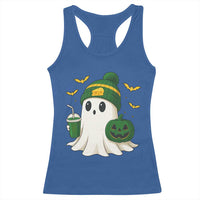 Halloween Packers Ghost Racerback Tank Top Pumpkin Ghost Costume Cheesehead - Wonder Print Shop