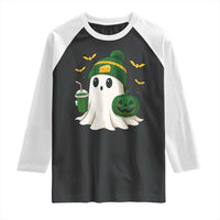 Halloween Packers Ghost Raglan Shirt Pumpkin Ghost Costume Cheesehead - Wonder Print Shop