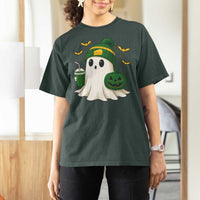 Halloween Packers Ghost T Shirt For Women Pumpkin Ghost Costume Cheesehead - Wonder Print Shop