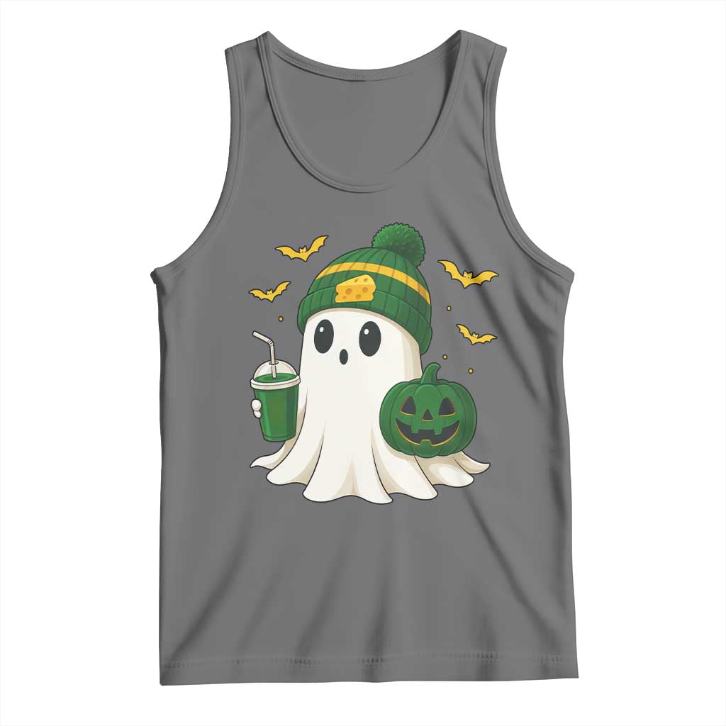 Halloween Packers Ghost Tank Top Pumpkin Ghost Costume Cheesehead - Wonder Print Shop